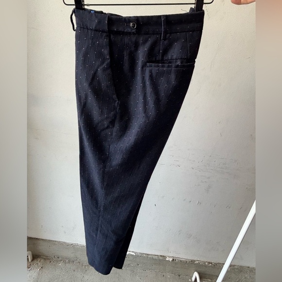Early 2010s Zara Men’s Navy Dress Pants with Detailing (see photos) size 32 M - Picture 1 of 6
